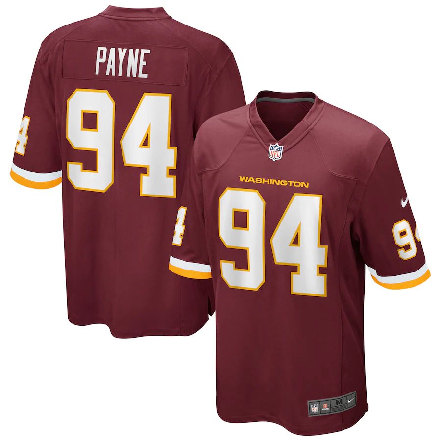 Men Washington Redskins 94 Daron Payne Nike Burgundy Game Player NFL Jersey